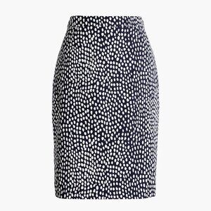 NWT Womens Size 4 J. Crew Navy Blue Printed Modern Polka Dot Pencil Skirt NEW